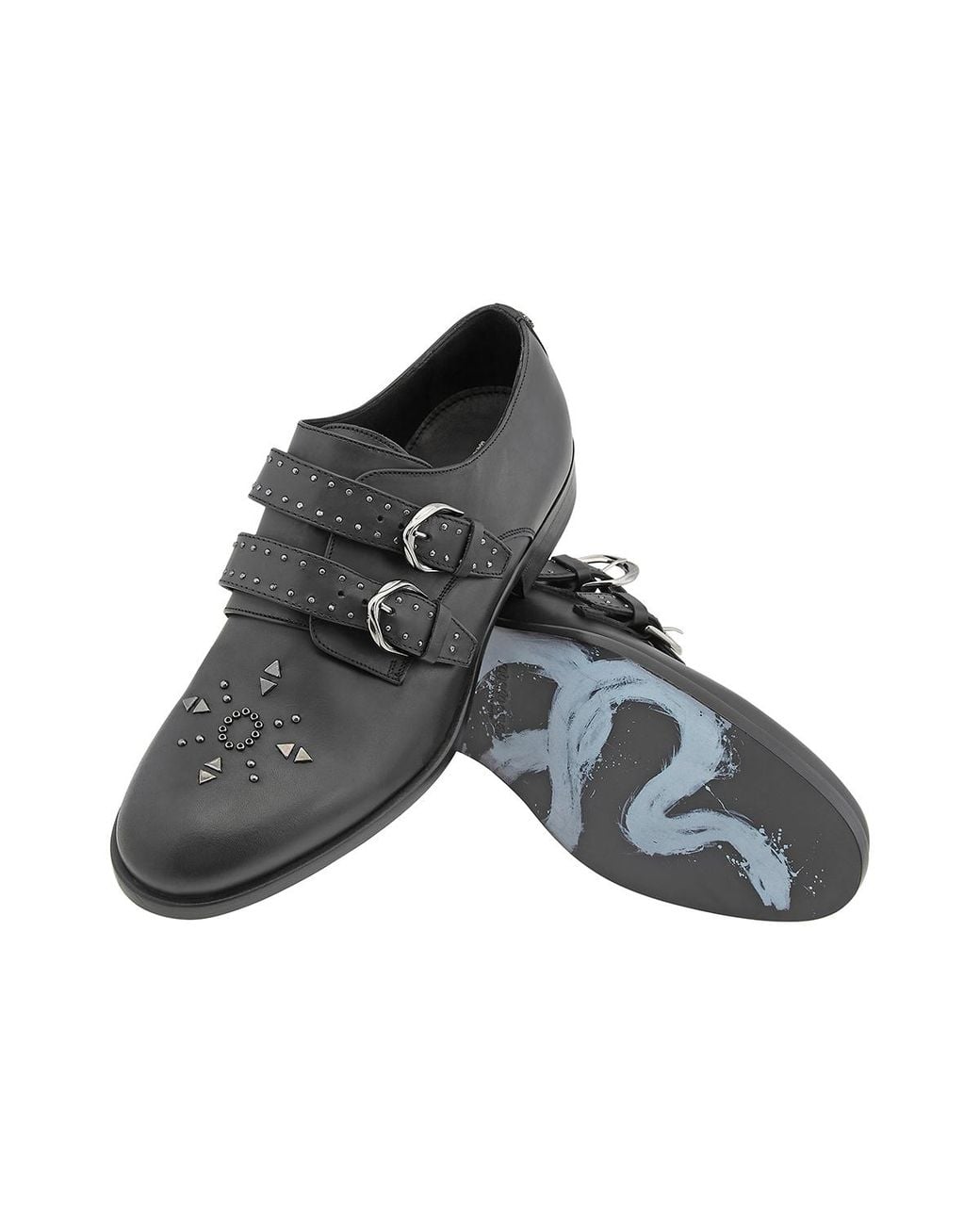 Roberto Cavalli Black Vitellino Buckled Loafers, Brand Size 39 Us for men
