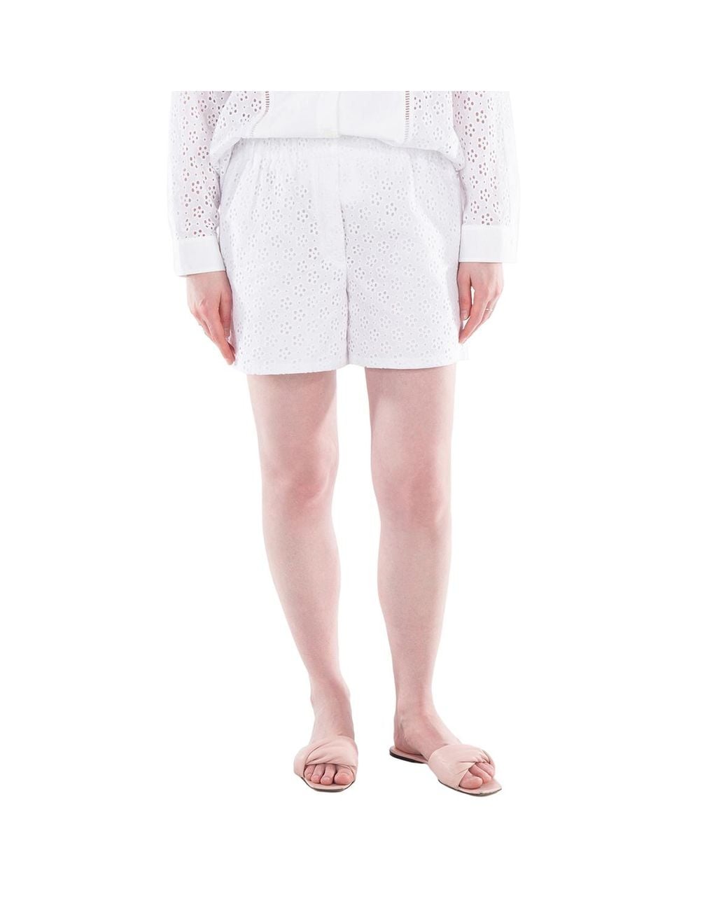 KENZO White Broderie-Anglaise Cotton Shorts