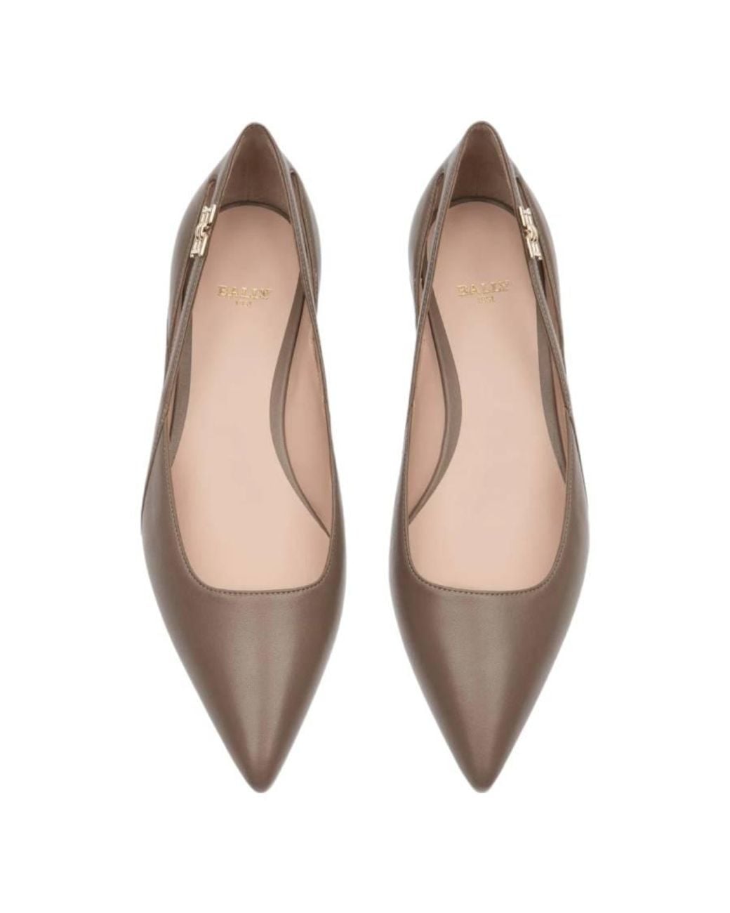 Bally Brown Elsa Leather Ballerina Flats, Brand Size 35 Us