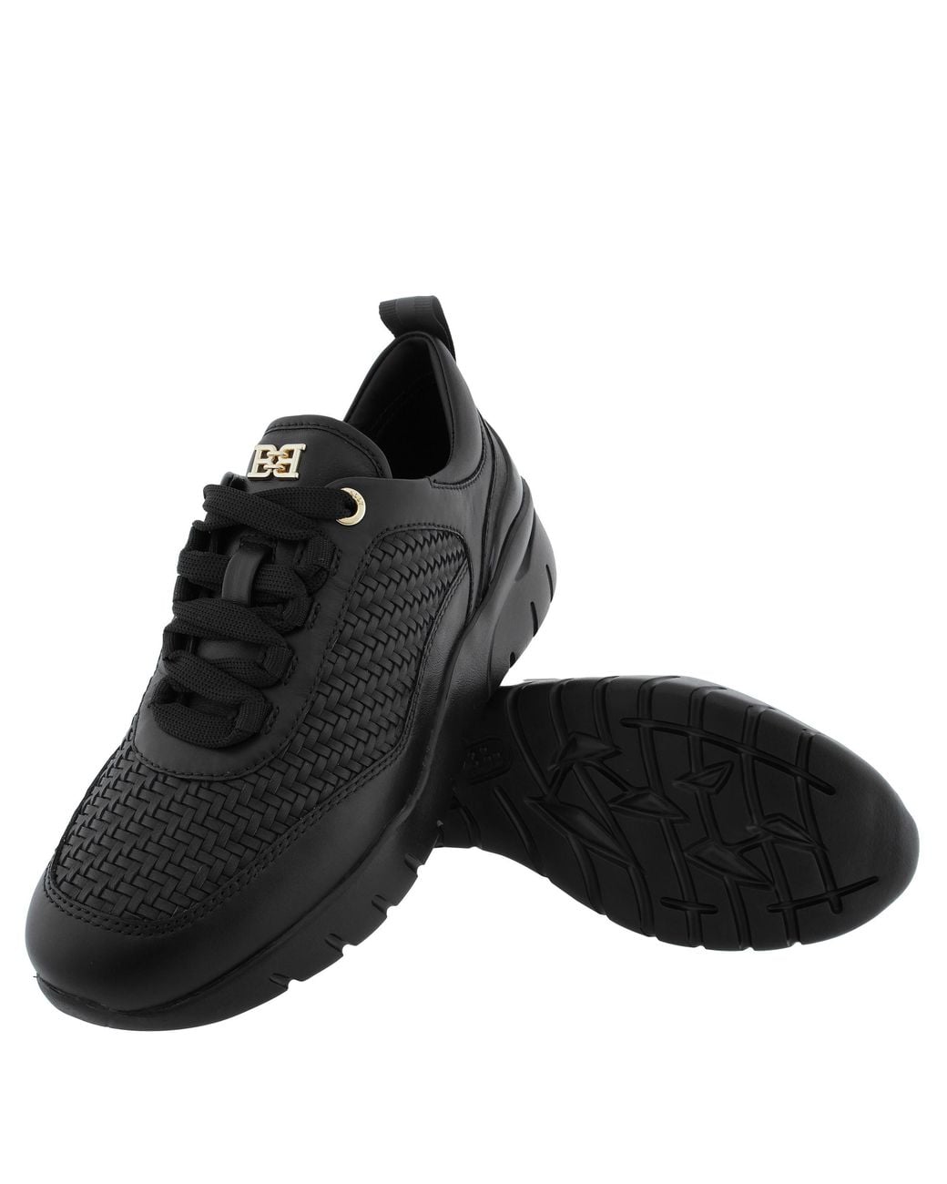 Bally Black Biara Woven Leather Low-Top Sneakers, Brand Size 35 Us Size 4.5