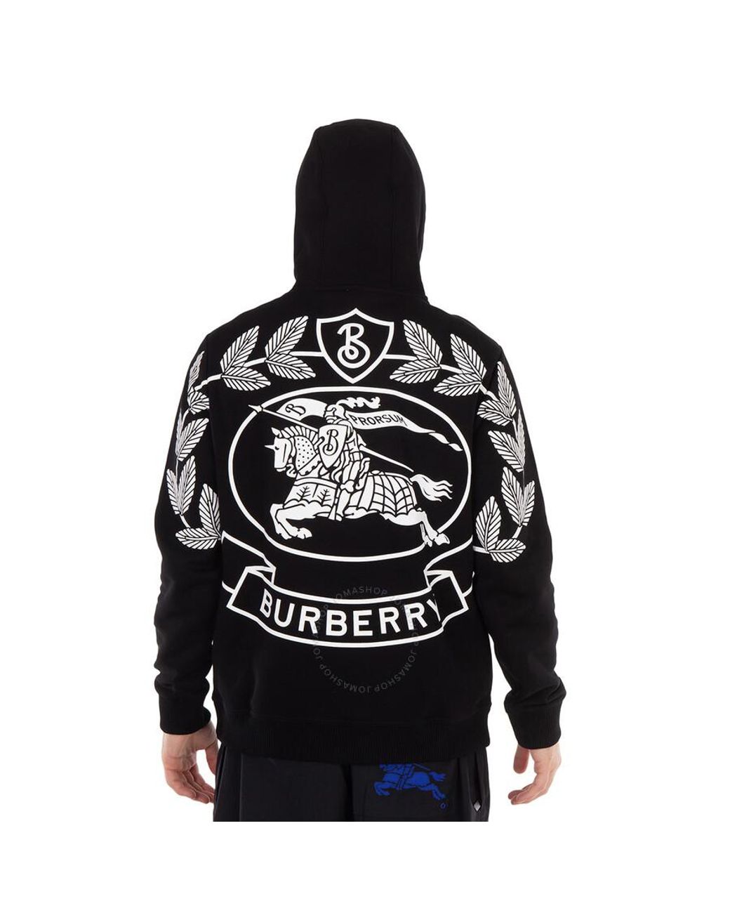 Burberry Ekd Print Cotton Blend Hoodie in Black for Men | Lyst