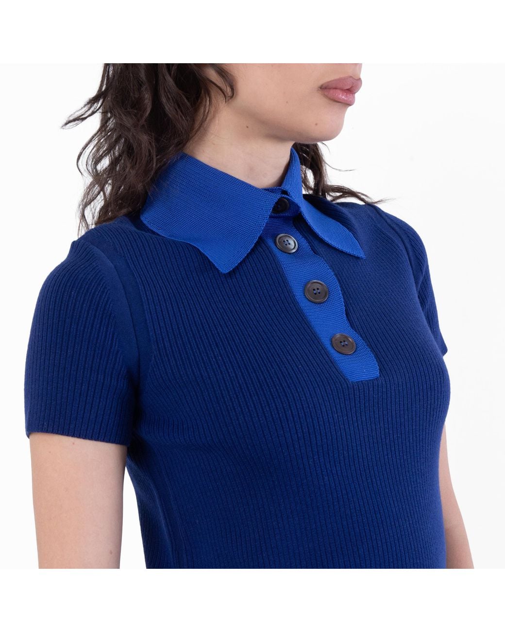 Ferragamo Blue Ferragamo Short-Sleeved Polo Dress