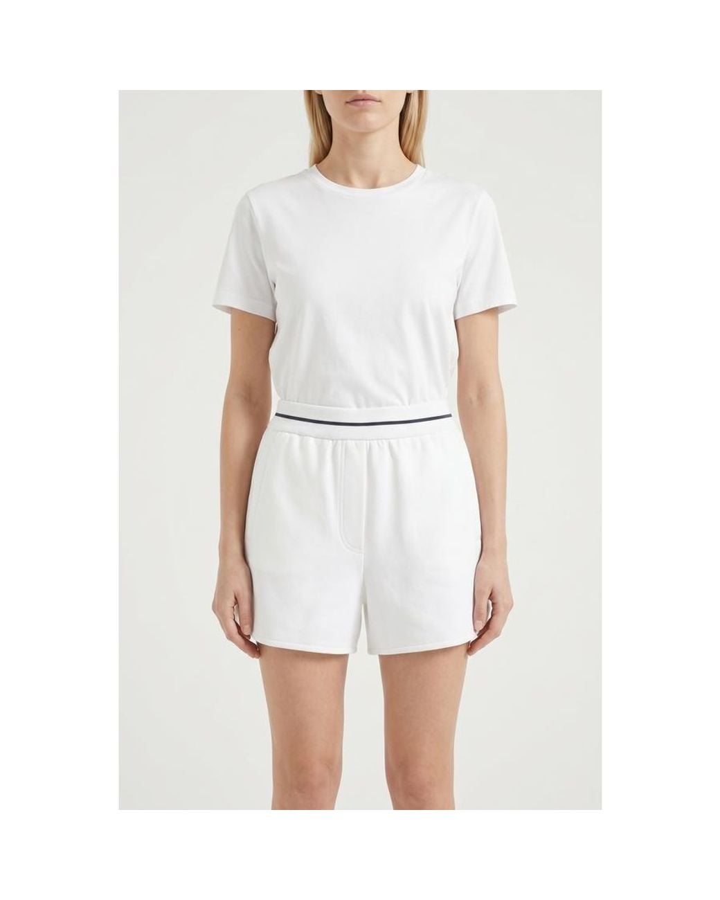 Brunello Cucinelli White Relaxed Cotton Shorts, Size Small for men