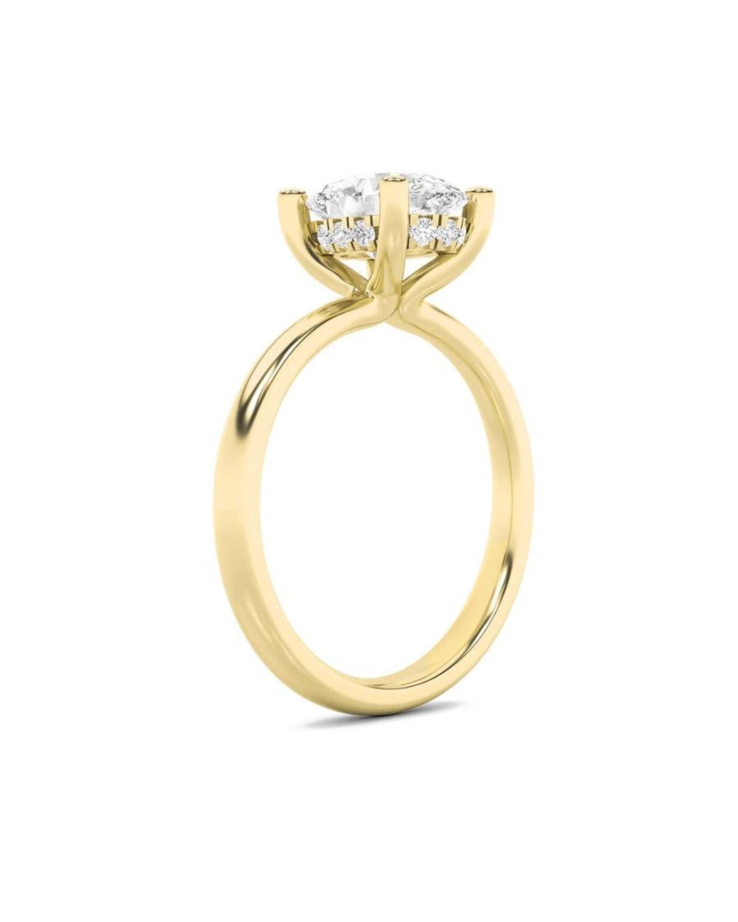 Mure And Co Metallic 2Ctw Oval Shaped Lab Grown Diamond (F/Vs) Hidden Halo Petite Shank Ring for men