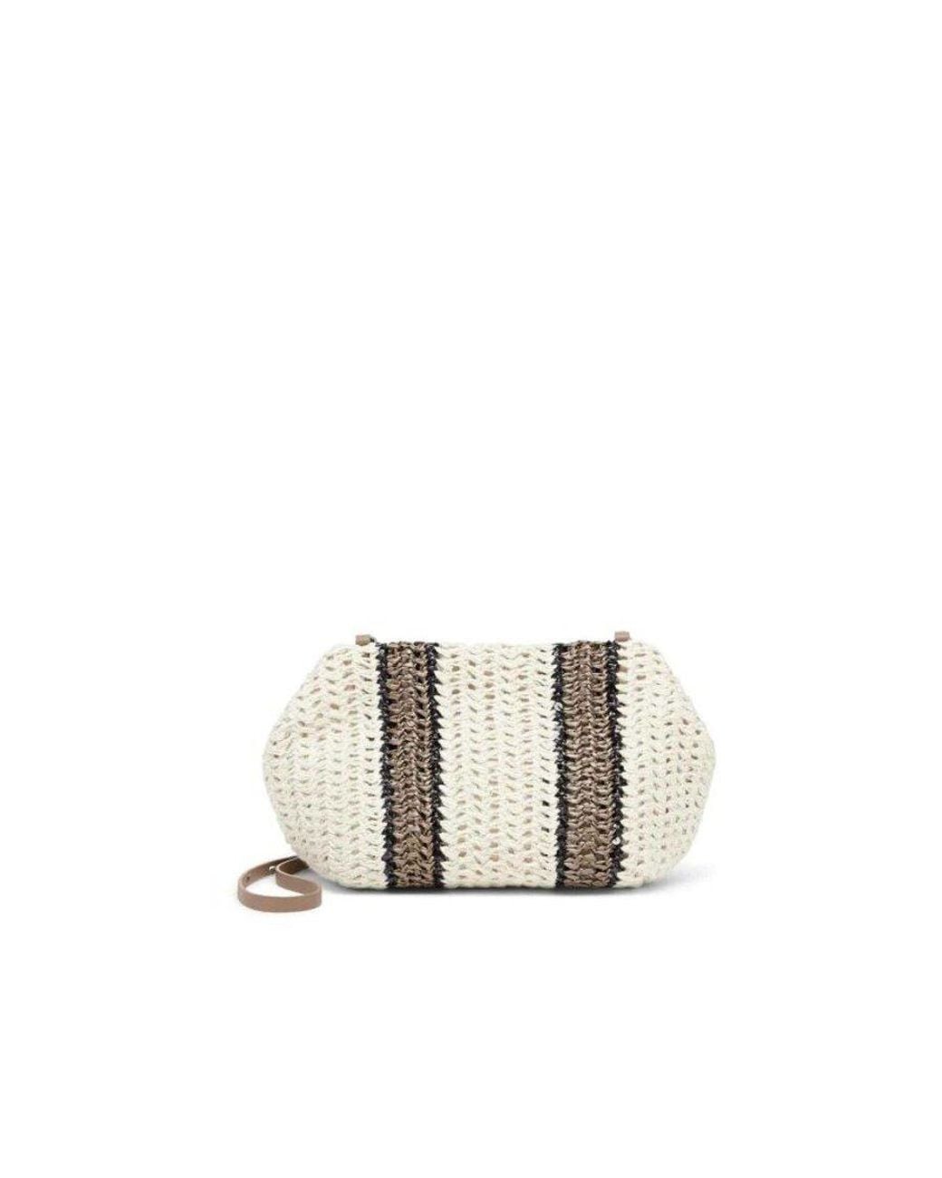 Brunello Cucinelli Multicolor Woven Stripe Bag