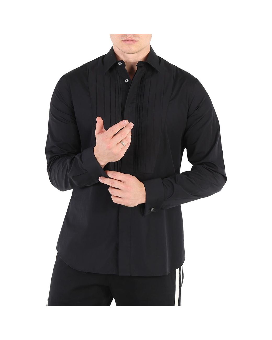 Roberto Cavalli Black Cotton Tuxedo Shirt, Brand for men