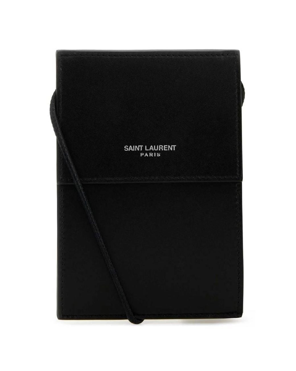 Saint Laurent Black Logo Print Mini Crossbody Bag for men