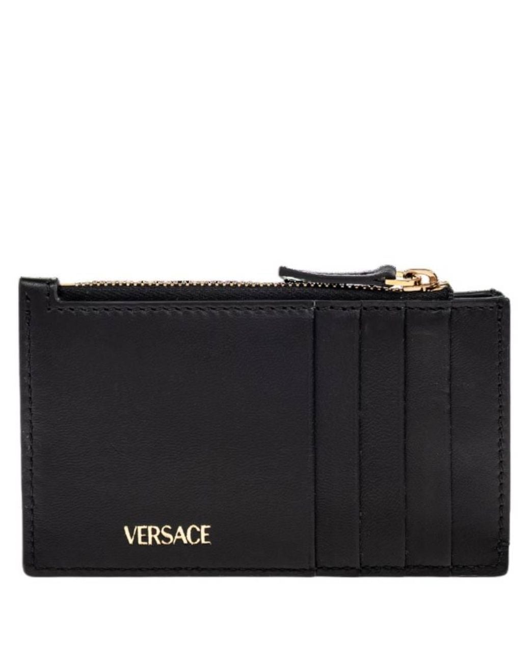 Versace Black Medusa 95 Quilted Nappa Card Holder for men