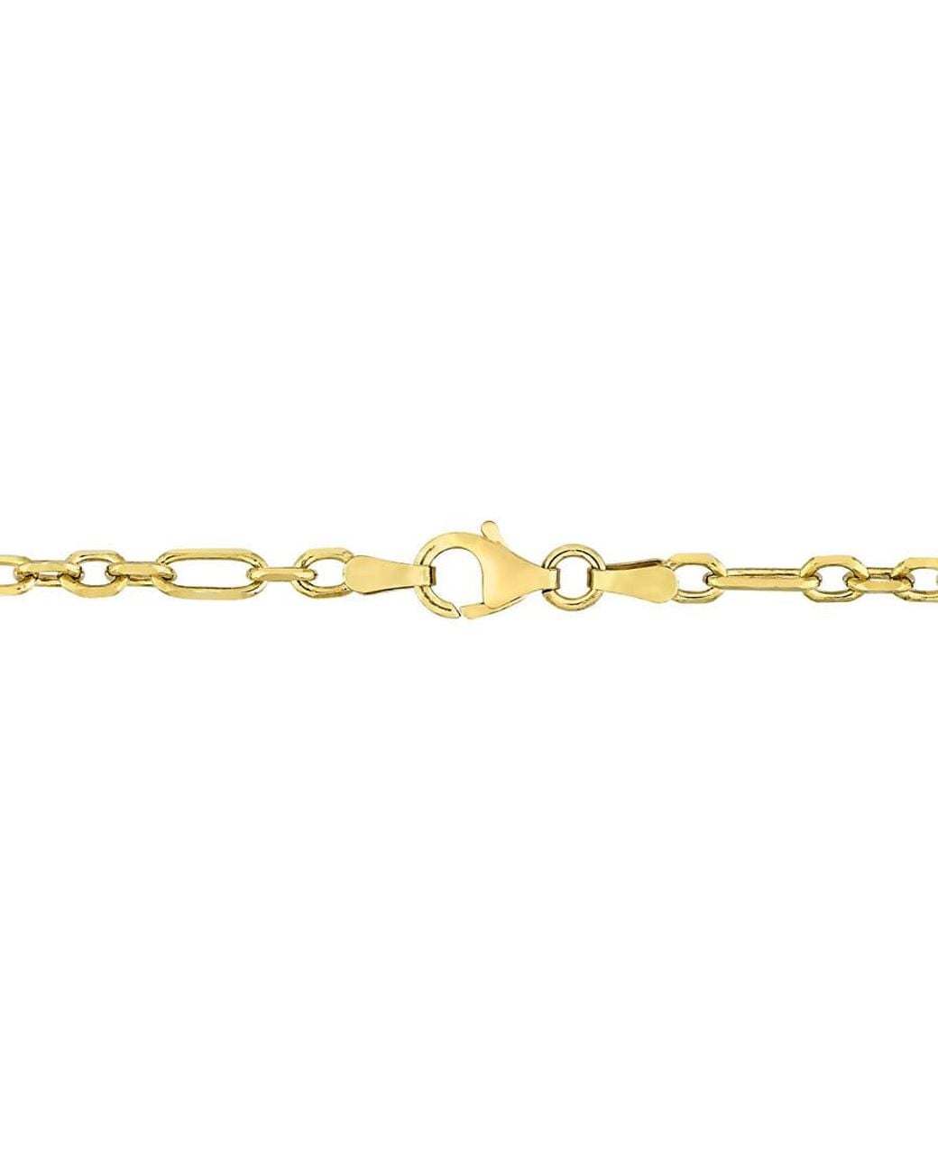 Amour Metallic 3Mm Diamond Cut Figaro Chain Necklace