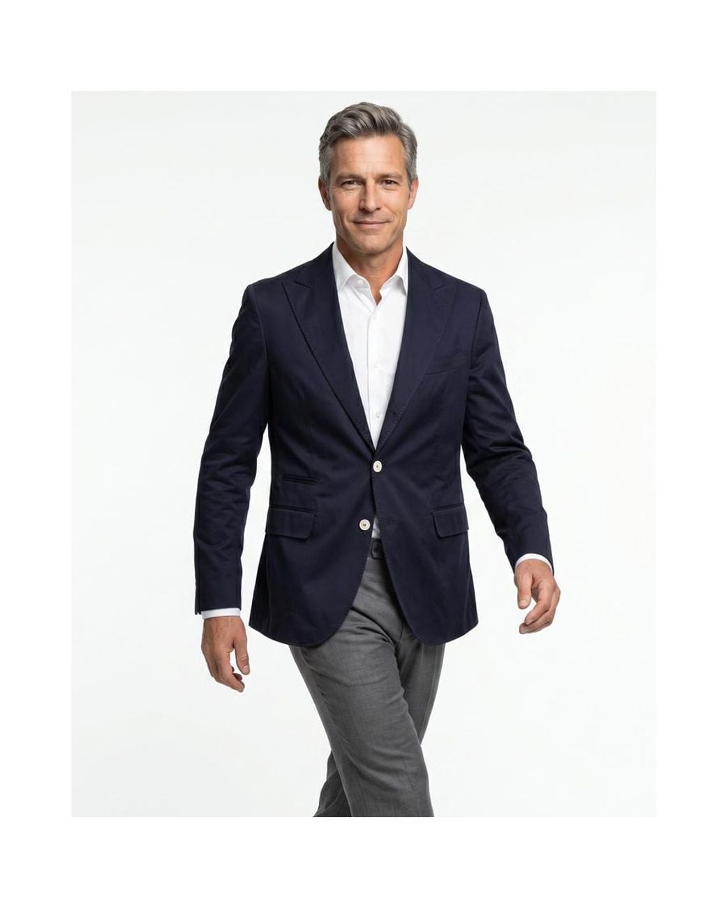 Brunello Cucinelli Blue Three-Button Blazer, Brand Size 46 (Us for men
