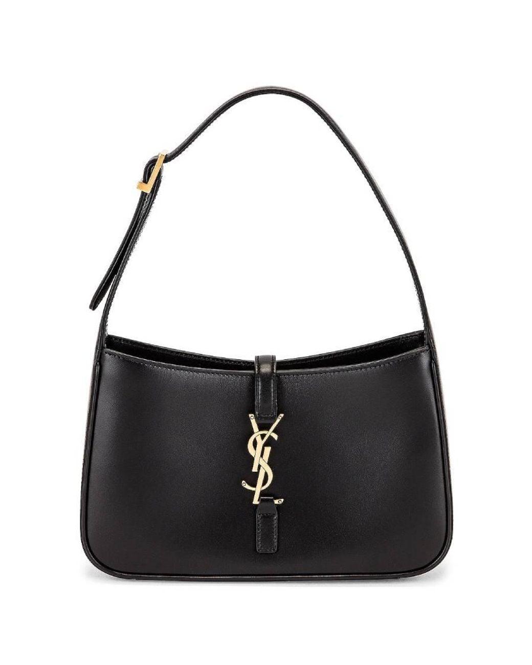 Saint Laurent Black Smooth Leather Le 5 A 7 Hobo Bag