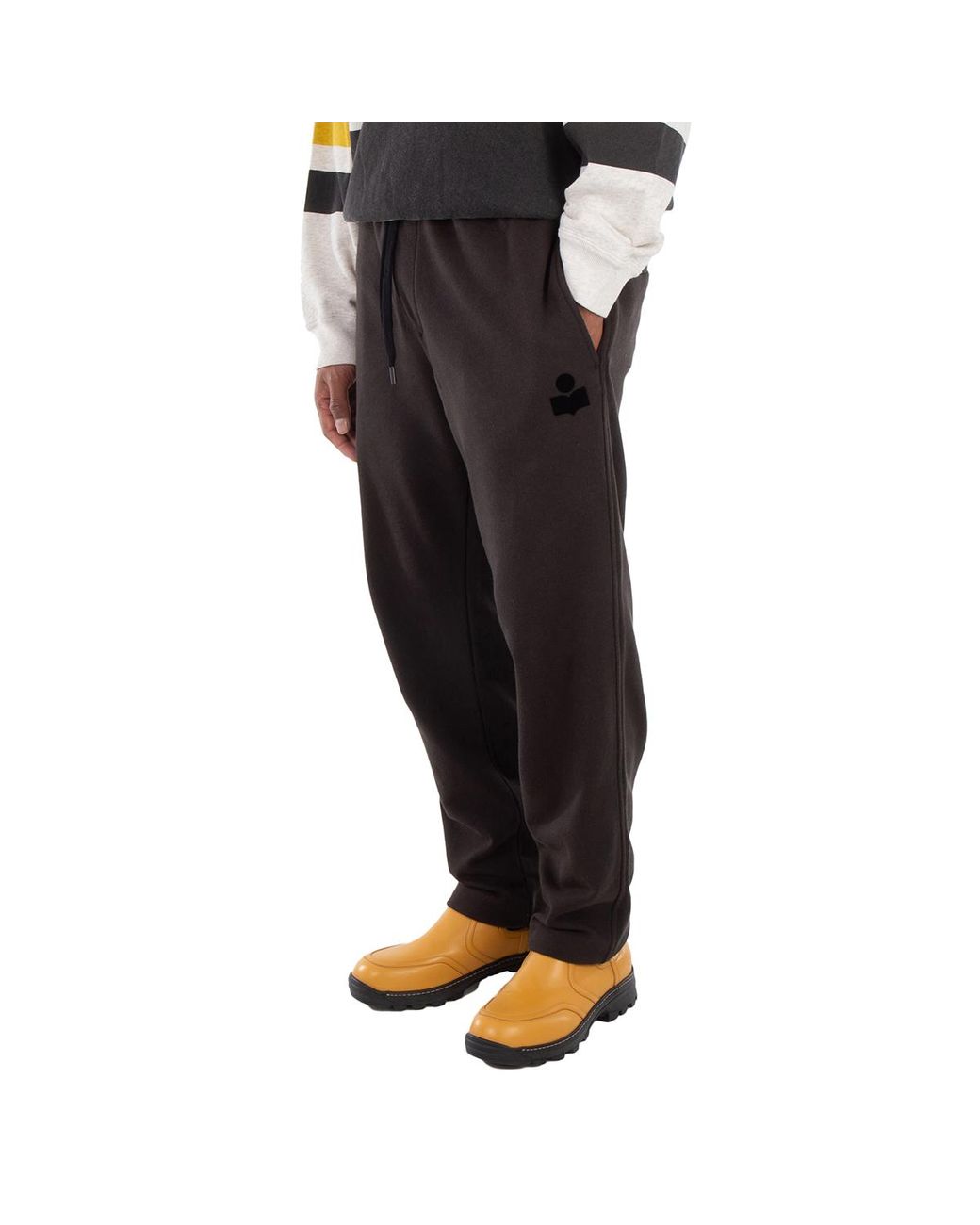 Isabel Marant Black Faded Mailesco Logo-Flocked Sweatpants for men