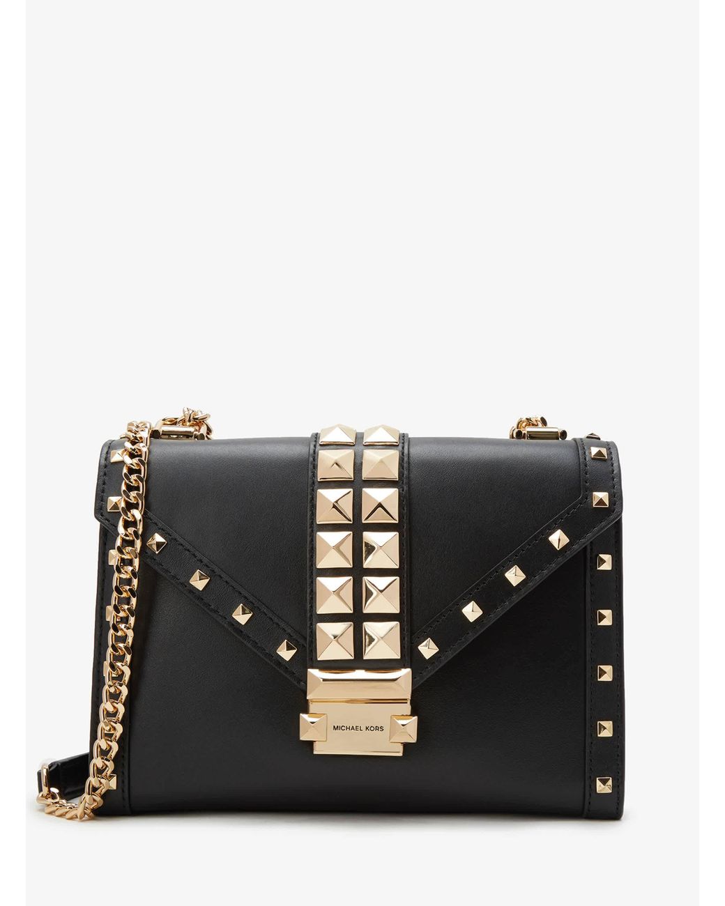 Michael Kors Ladies Whitney Leather Studded Shoulder Bag In Black Lyst