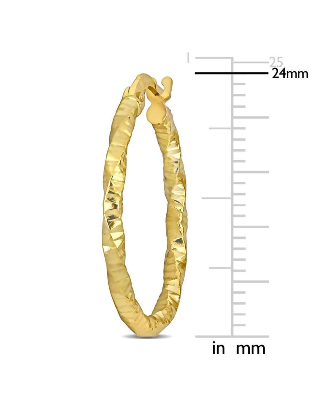 Amour Metallic 24Mm Oval Twisted And Textured Hoop Earrings for men
