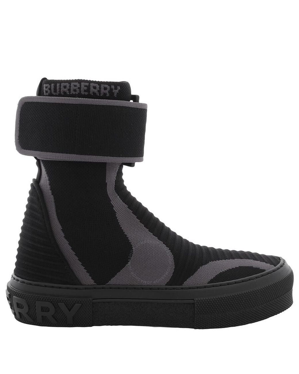 Burberry【フィット感☆Knitted Sub High-Top Sock Sneakers 】 burberry-Black-Knitted-Sub-