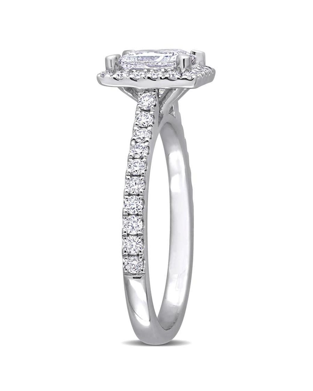 Created Forever Metallic 1 1/2 Ct Tw Princess & Round Lab Created Diamond With Tsavorite Accent Halo Engagement Ring for men