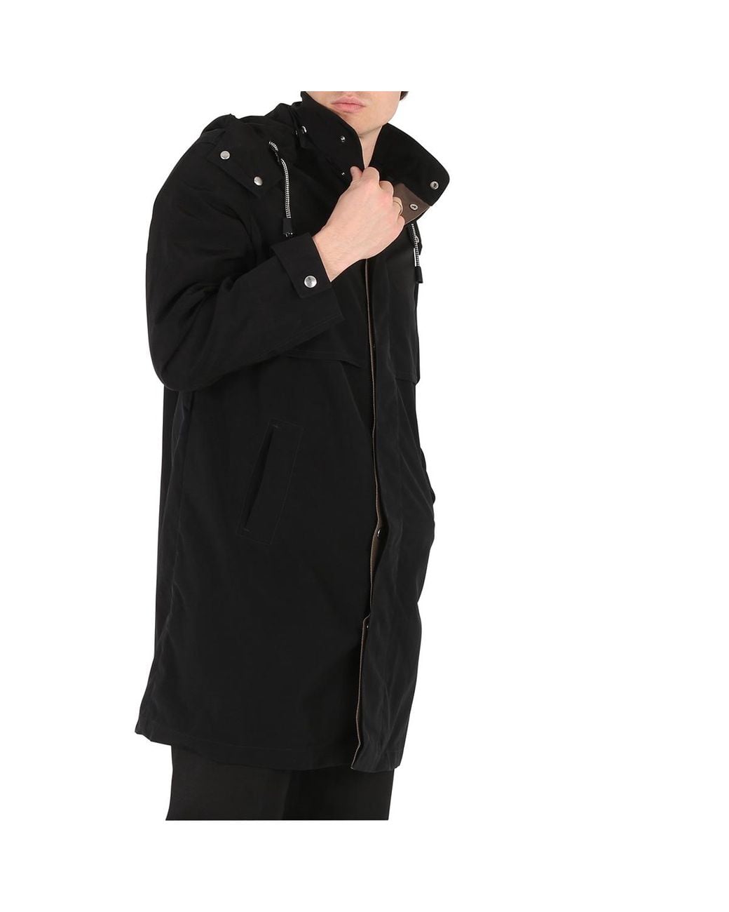 Roberto Cavalli Black Nylon Hooded Parka, Brand Size 50 (Us for men