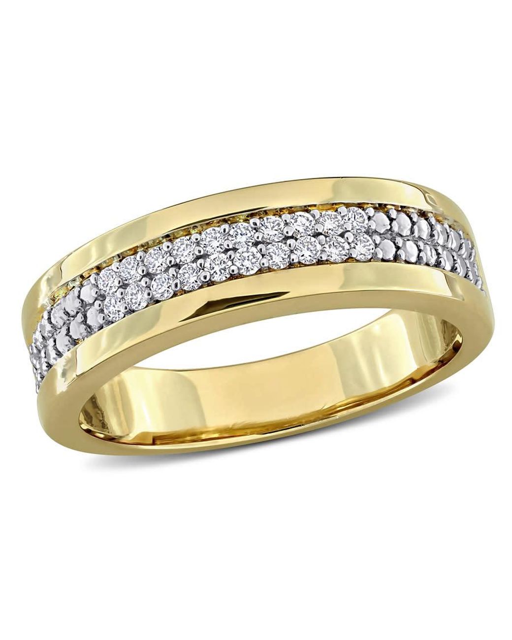Created Forever Metallic 1/5Ct Tw Lab-Grown Diamond Double Row Band for men