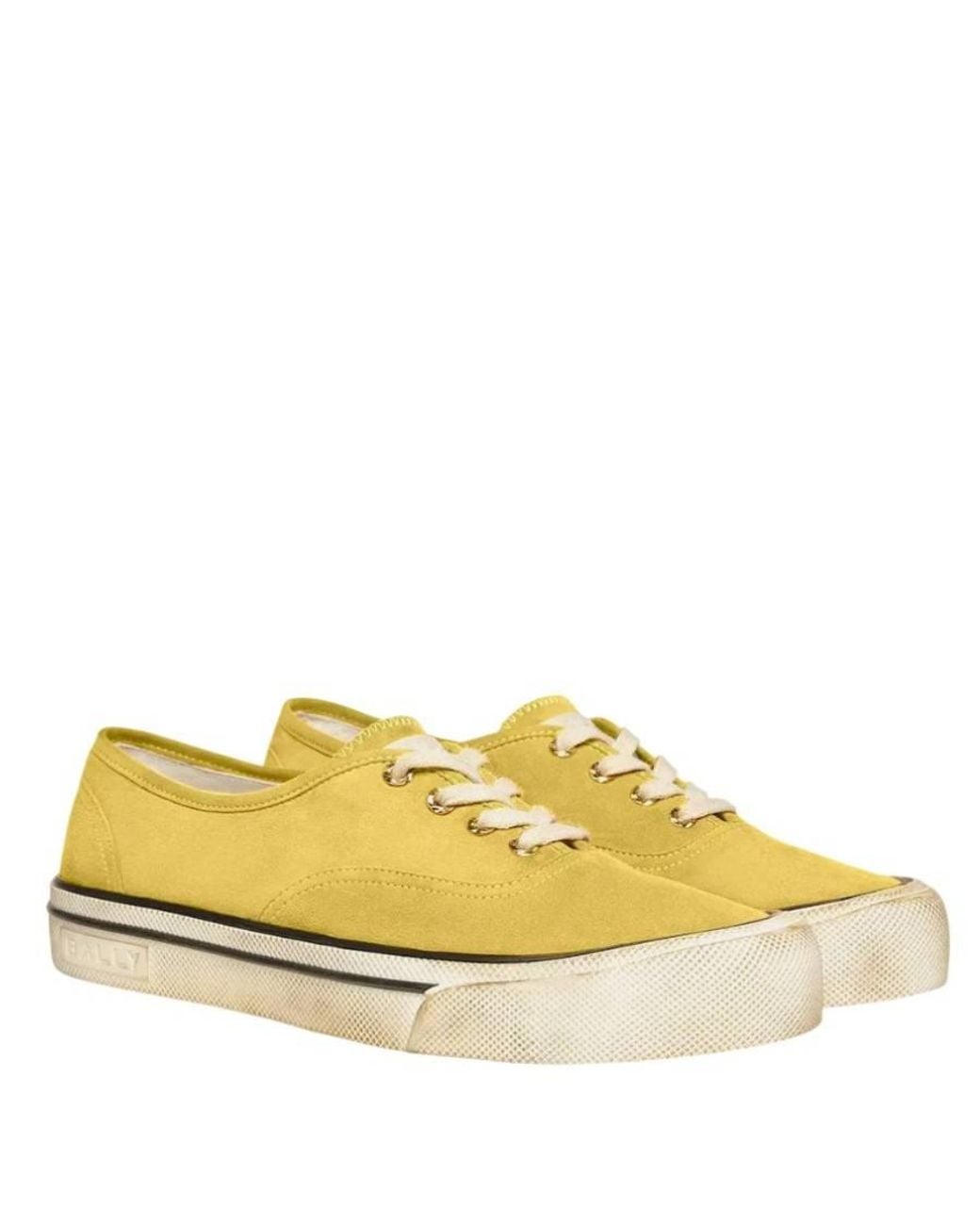 Bally Yellow Santa Ana Suede Low-Top Sneakers, Brand Size 42.5 Us for men