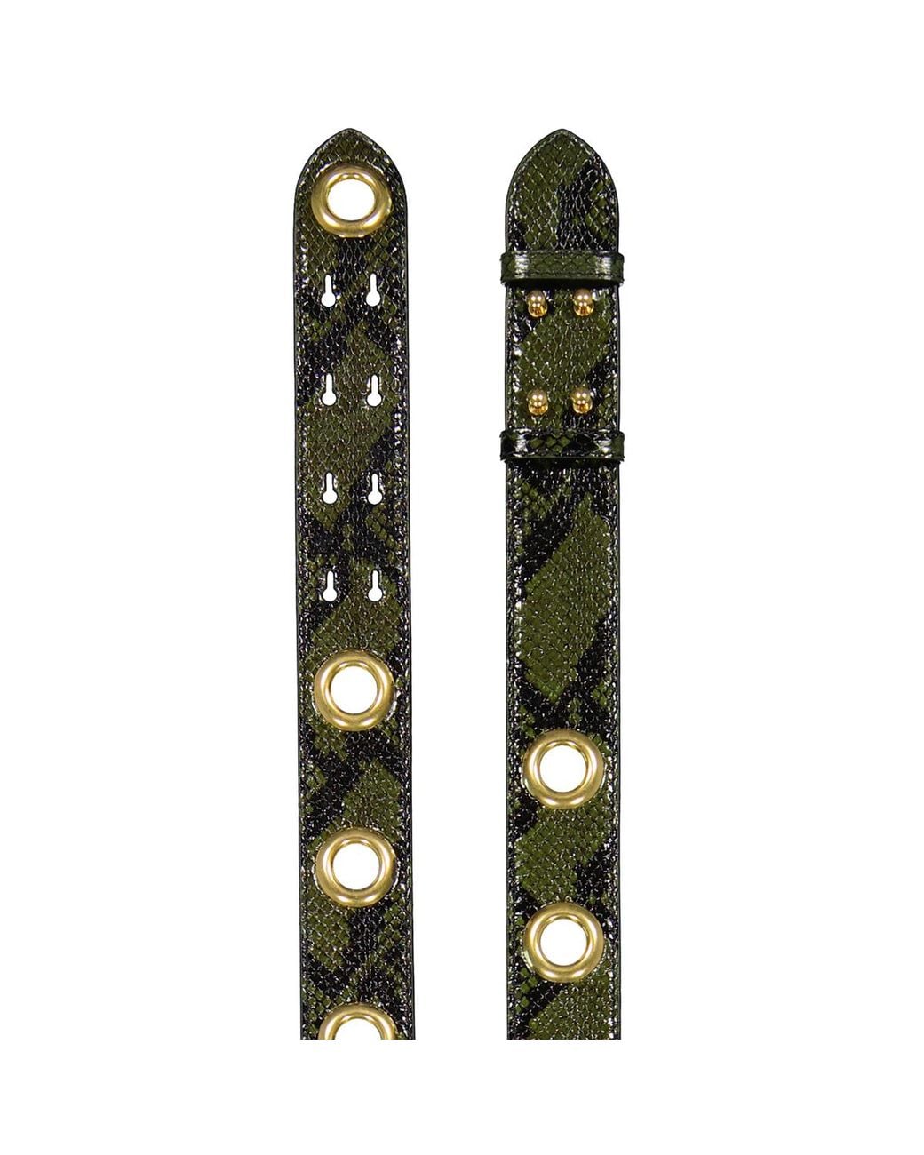 Burberry Green Croco-embossed Leather Bag Strap