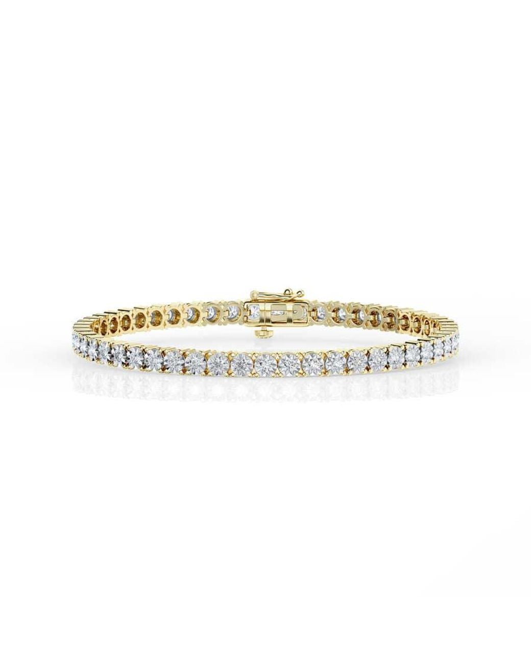 Brilliant Diamond Metallic 2 Cttw Round Lab Grown Diamond Tennis Bracelet for men
