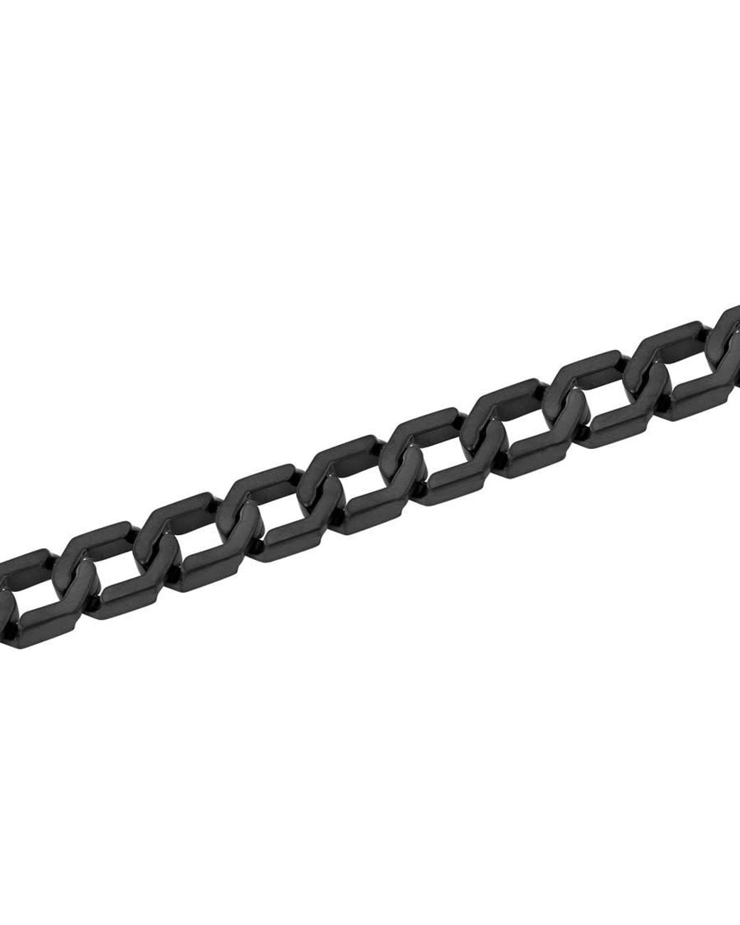 Robert Alton Black Stainless Steel Matte Finish Hexagon Link Bracelet for men
