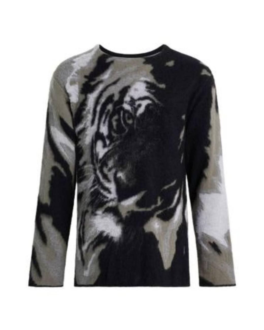 Roberto Cavalli Black Heritage Tiger Jacquard Sweater for men