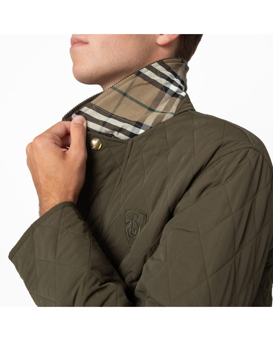 Burberry Green Quilted Nylon Barn Jacket for men