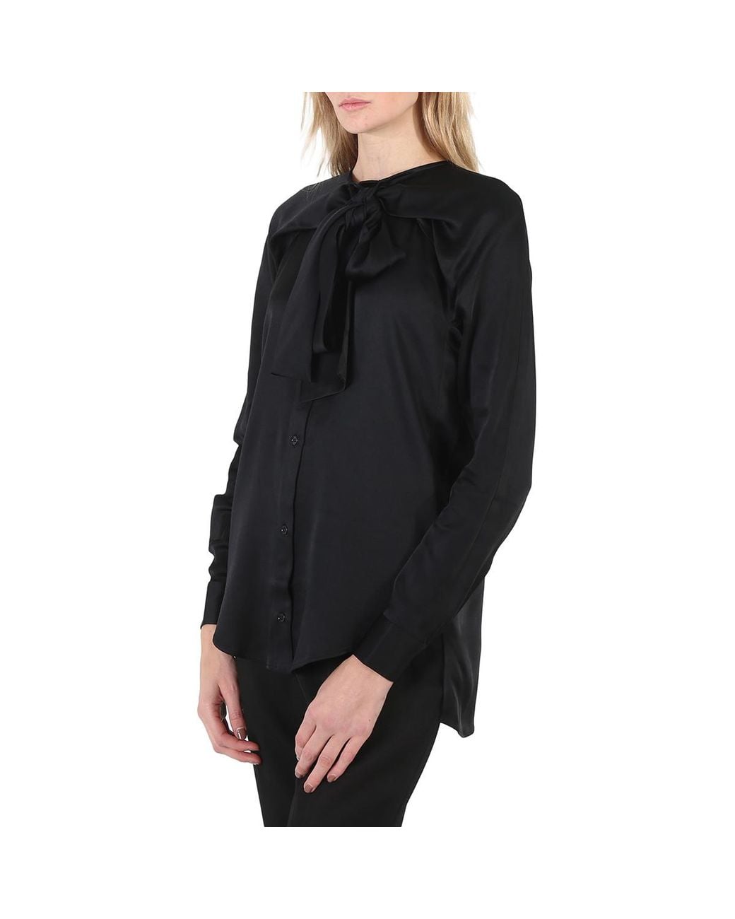 Atlein Black Ladies Cross Neckline Shirt, Brand Size 34 (Us