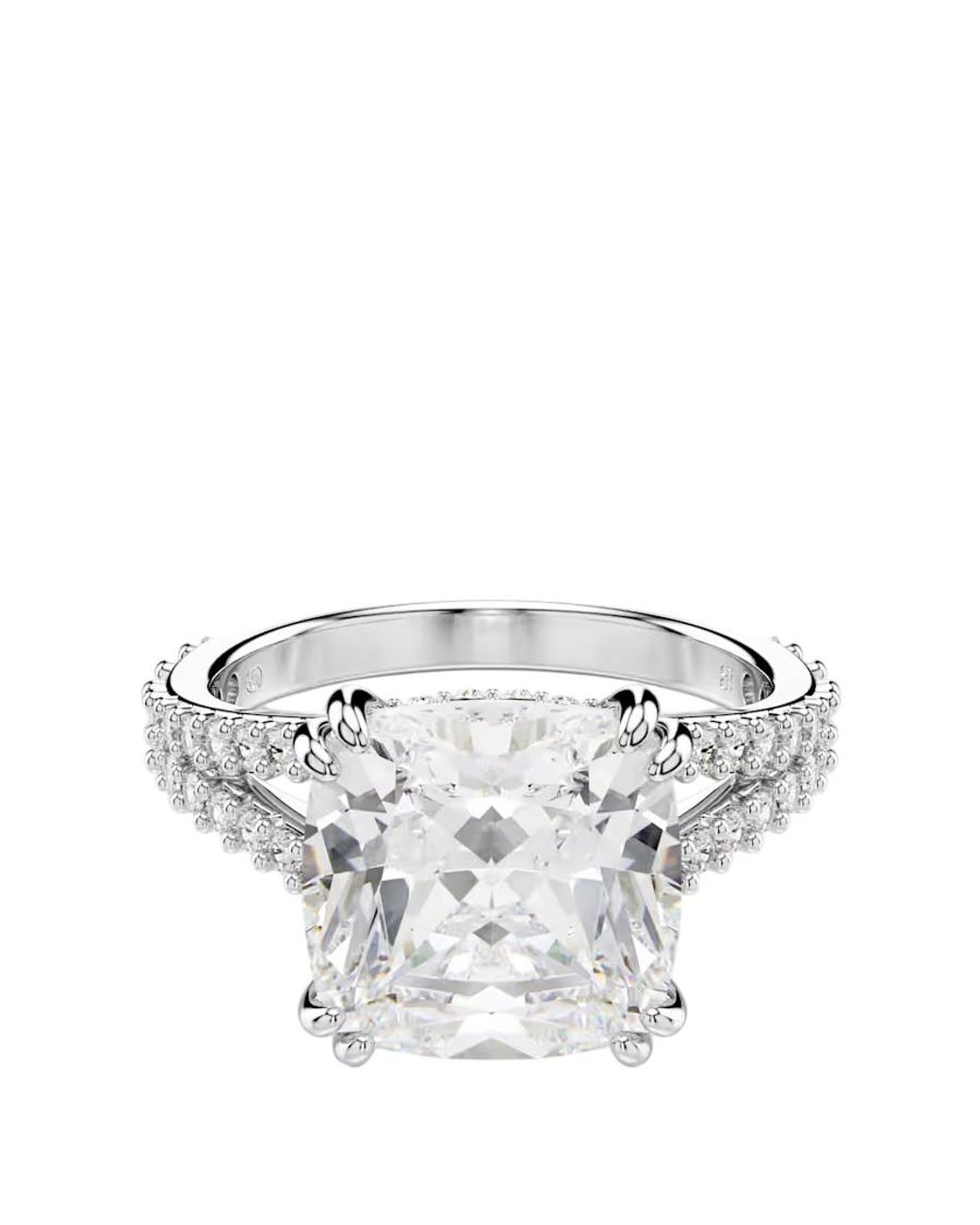 Swarovski White Stilla Square Cut Crystal Ring for men