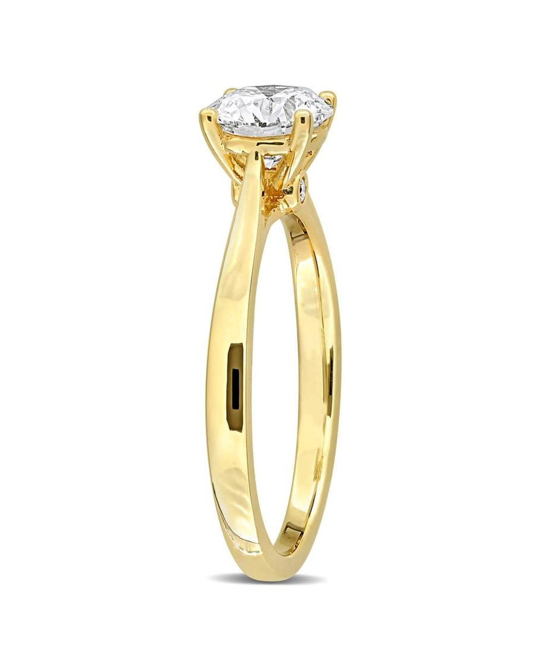 Created Forever Metallic 1Ct Tw Lab-Grown Diamond Solitaire Engagement Ring With Side Accents for men