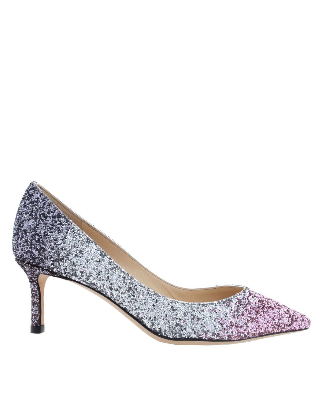 Jimmy Choo Metallic Romy 60 Glitter Fabric Pumps, Brand Size 34 Us Size 4