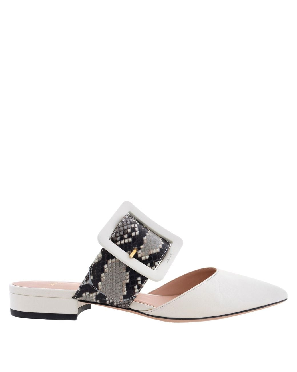 Bally White Jemina Pointed-Toe Leather Mules, Brand Size 35 Us Size 4.5