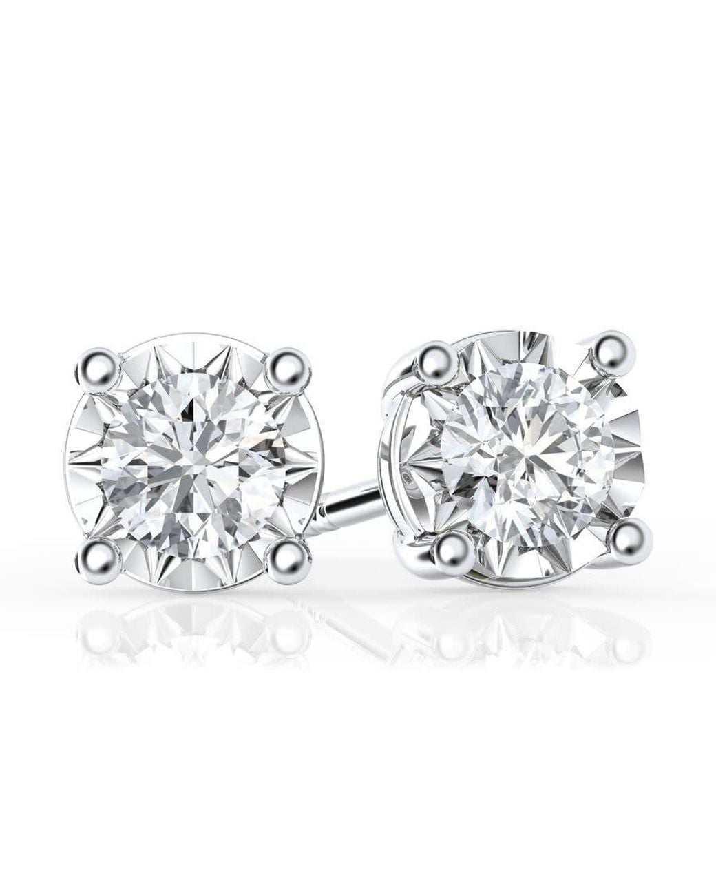 Brilliant Diamond Metallic 1/2 Carat Lab Grown Diamond Stud Earrings for men