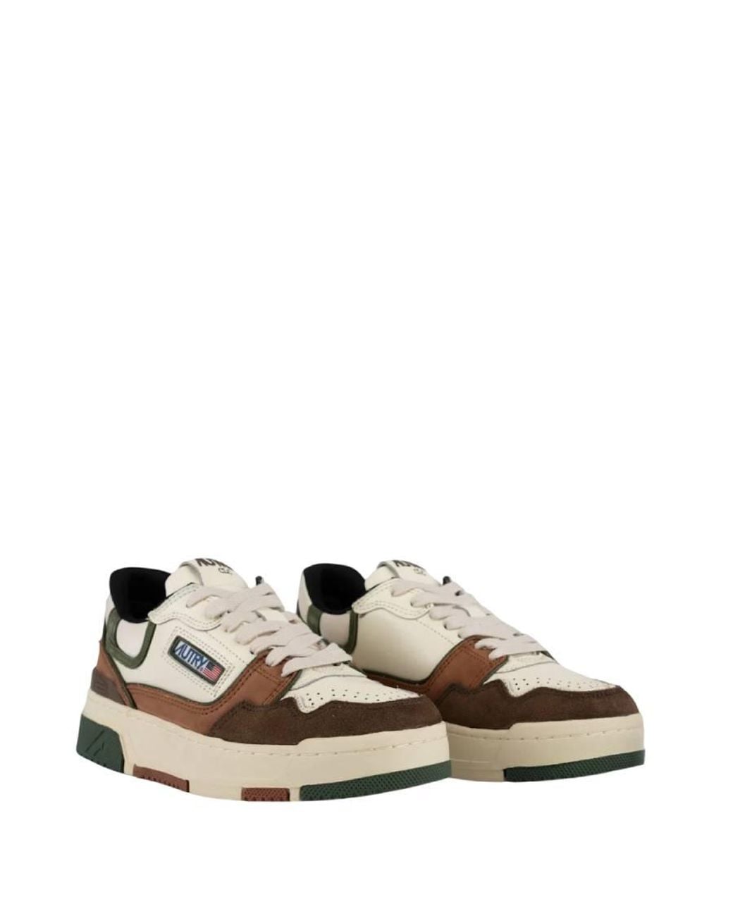 Autry Brown Clc Low-Top Panelled Sneakers, Brand Size 39 Us for men