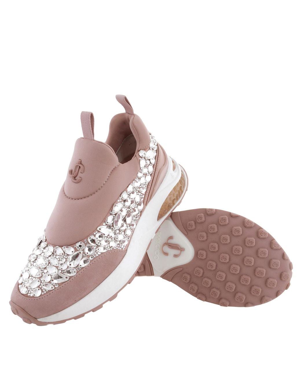 Jimmy Choo Pink Memphis Crystal Embellished Sneakers, Brand Size 34 Us
