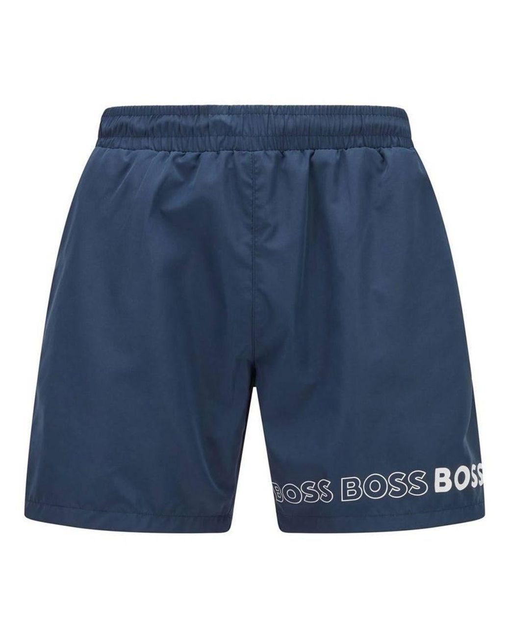 Boss Blue Dolphin Logo Swim Shorts for men