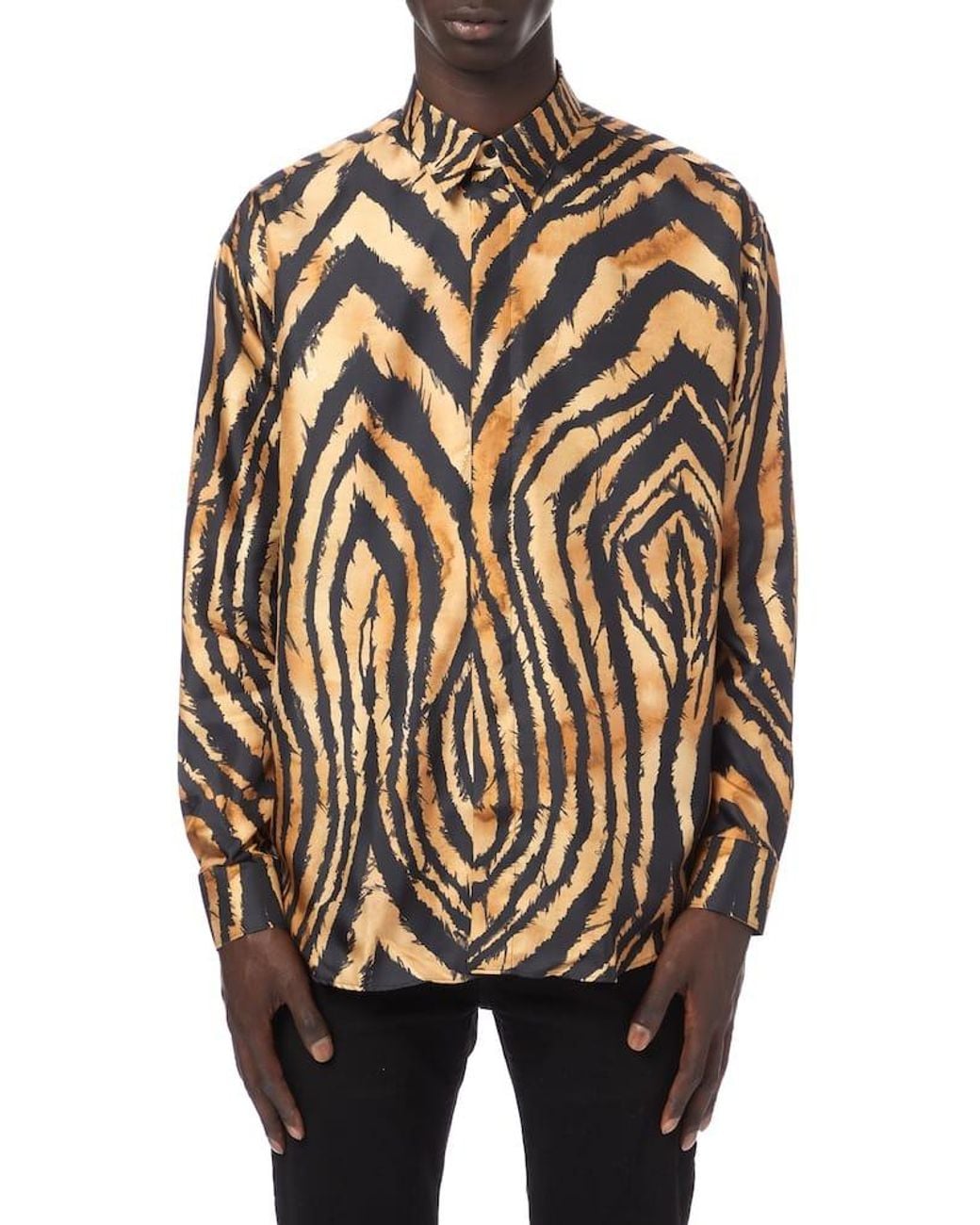 Roberto Cavalli Multicolor Animalier Freedom Print Shirt, Brand Size 50 Us for men