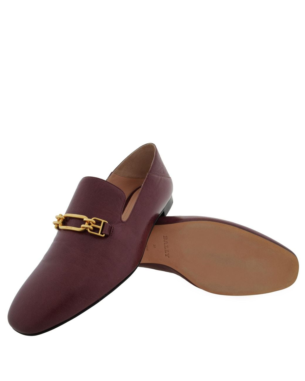 Bally Red Darcie Leather Slip-On Loafers