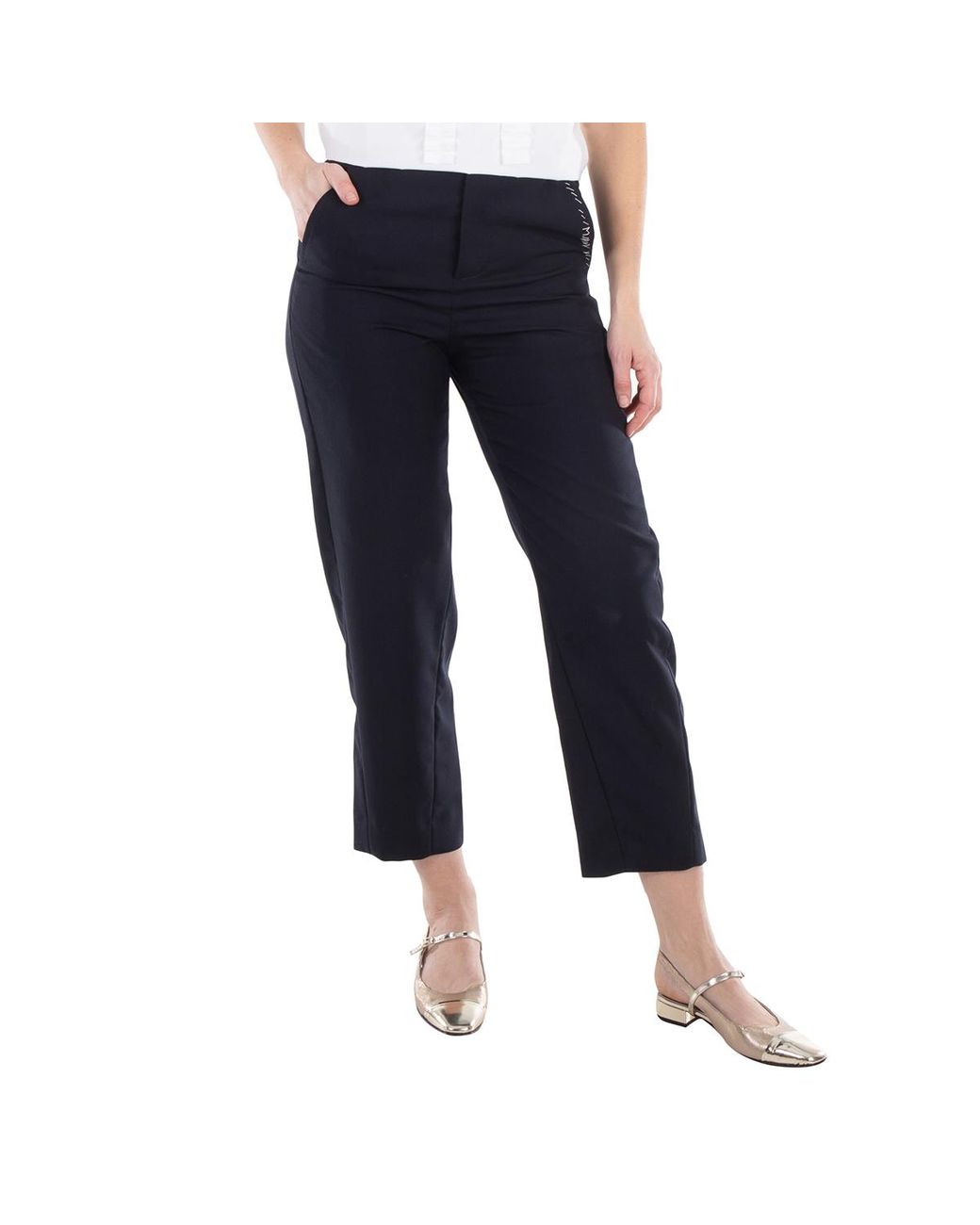 Marni Blue Straight-Leg Tropical Wool Trousers