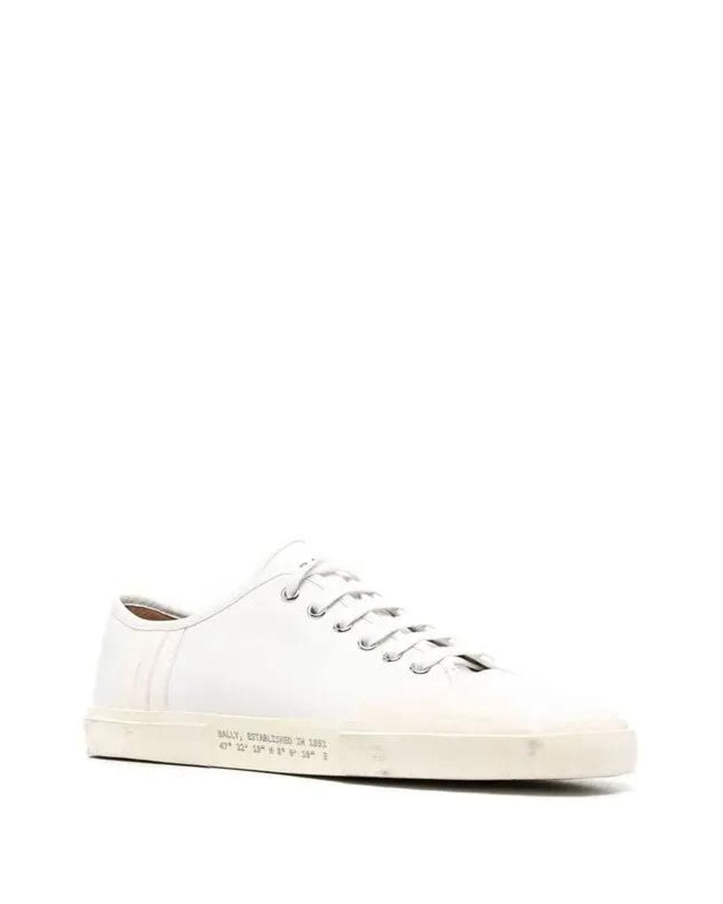 Bally White Vrey Leather Low-Top Sneakers, Brand Size 36 Us