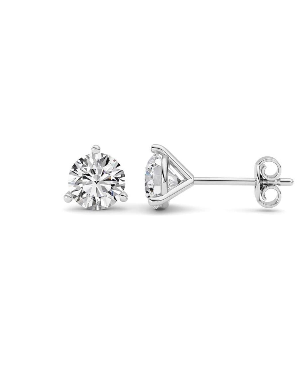 Mure And Co Metallic 2Ctw Round Shaped Lab Grown Diamond (F/Vs) Stud Earrings for men
