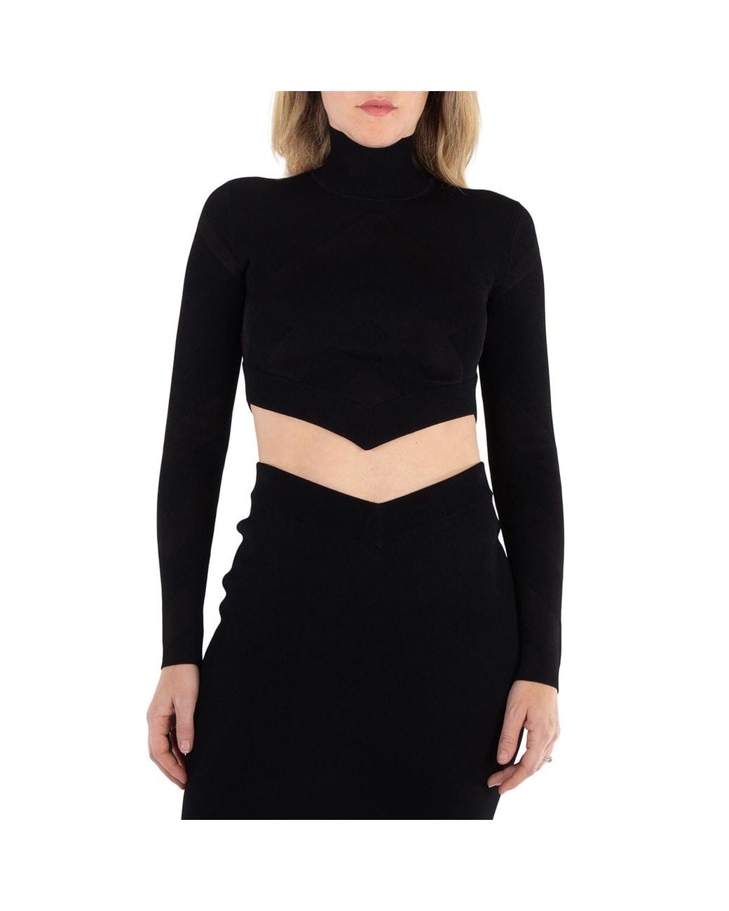 Burberry Black Long Sleeve Turtleneck Top