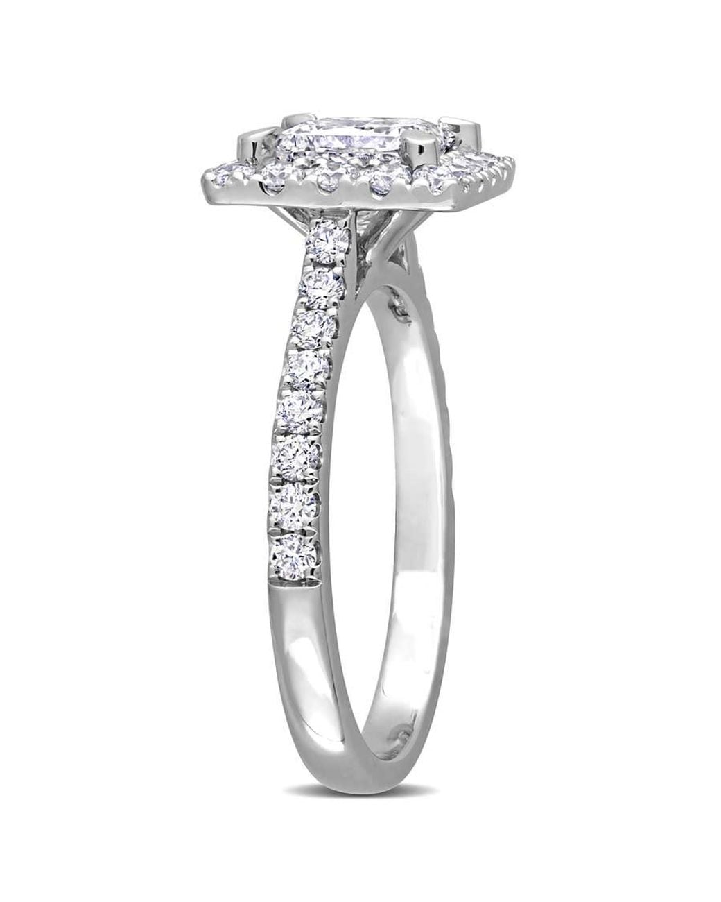 Created Forever Metallic 2 Ct Tw Princess & Round Lab Created Diamond With Tsavorite Accent Halo Engagement Ring for men