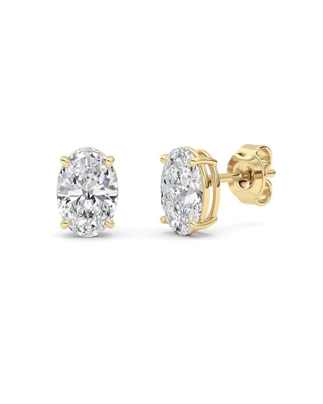 Mure And Co Metallic 4Ctw Oval Shaped Lab Grown Diamond (F/Vs) Stud Earrings for men