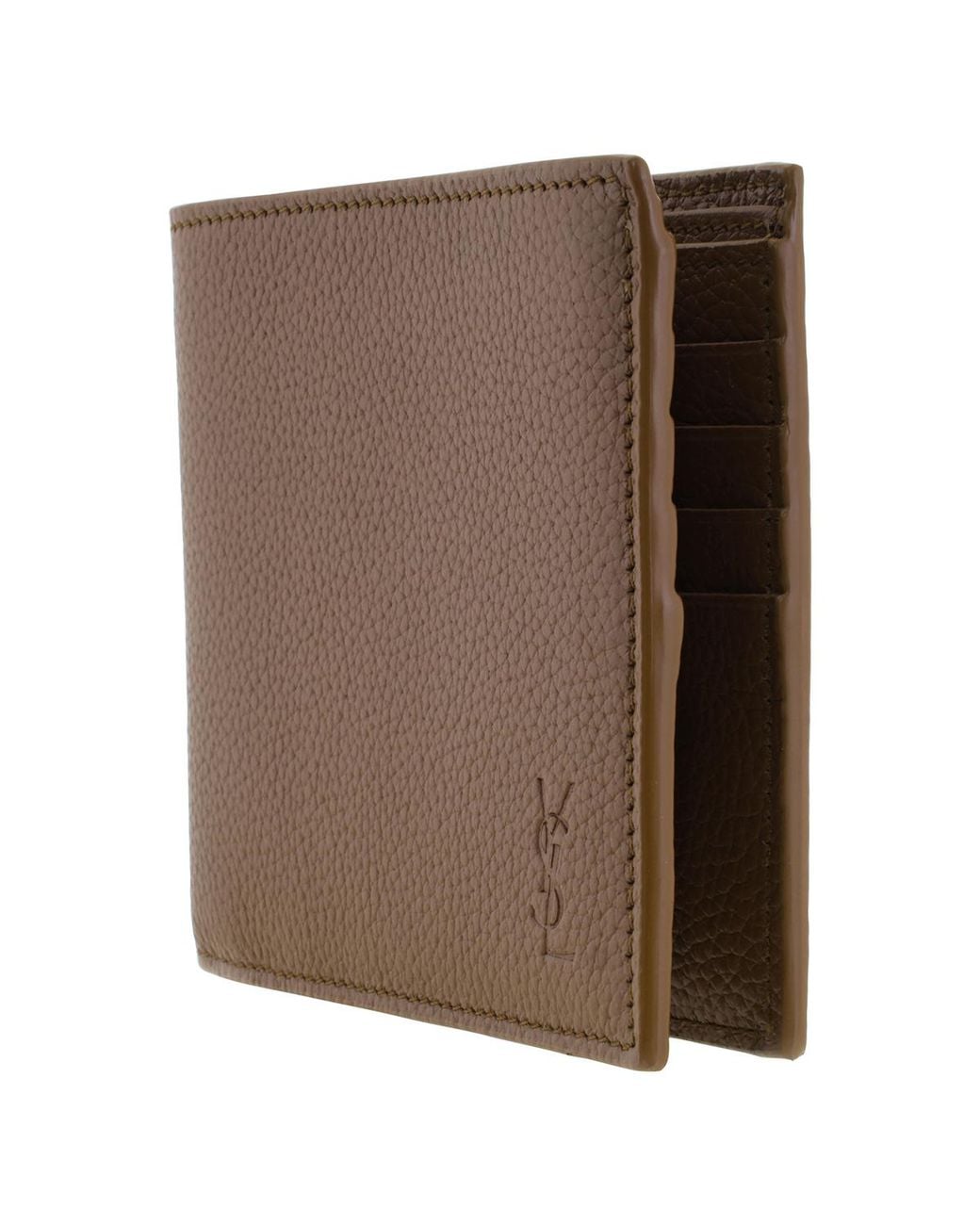 Saint Laurent Brown Cassandre Leather East/West Wallet for men