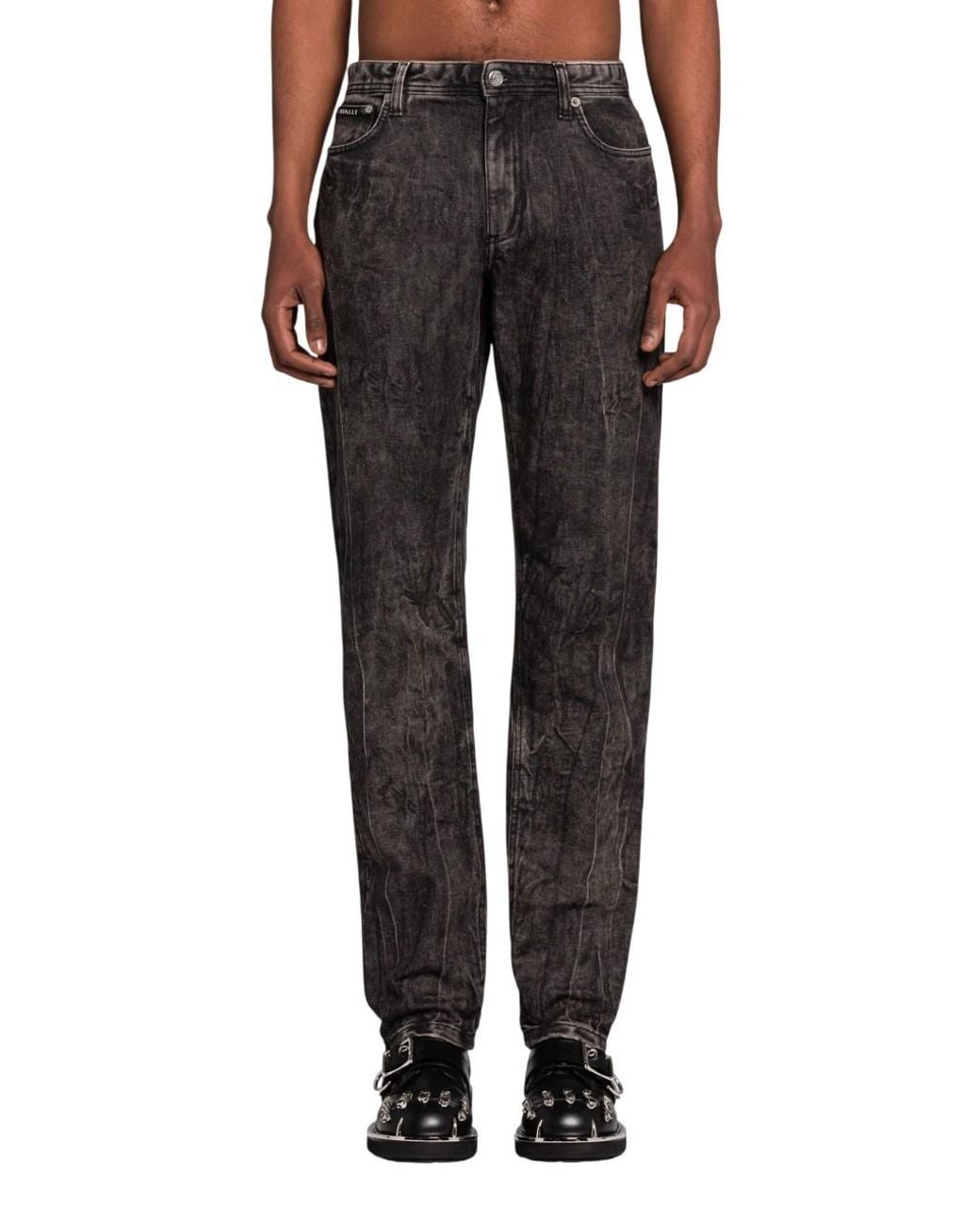 Roberto Cavalli Gray Slim-Fit Faded Denim Jeans for men