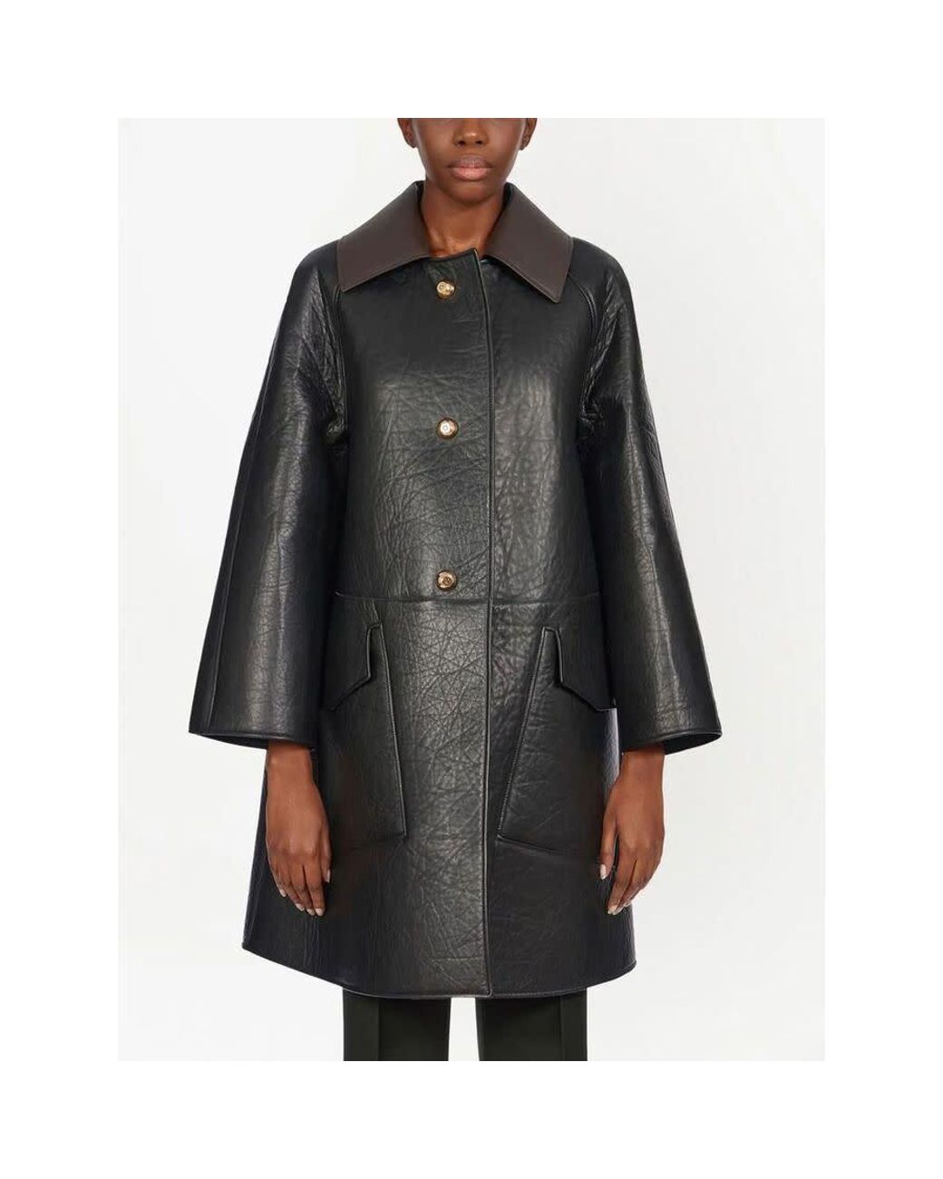 Ferragamo Black Leather-Coat for men