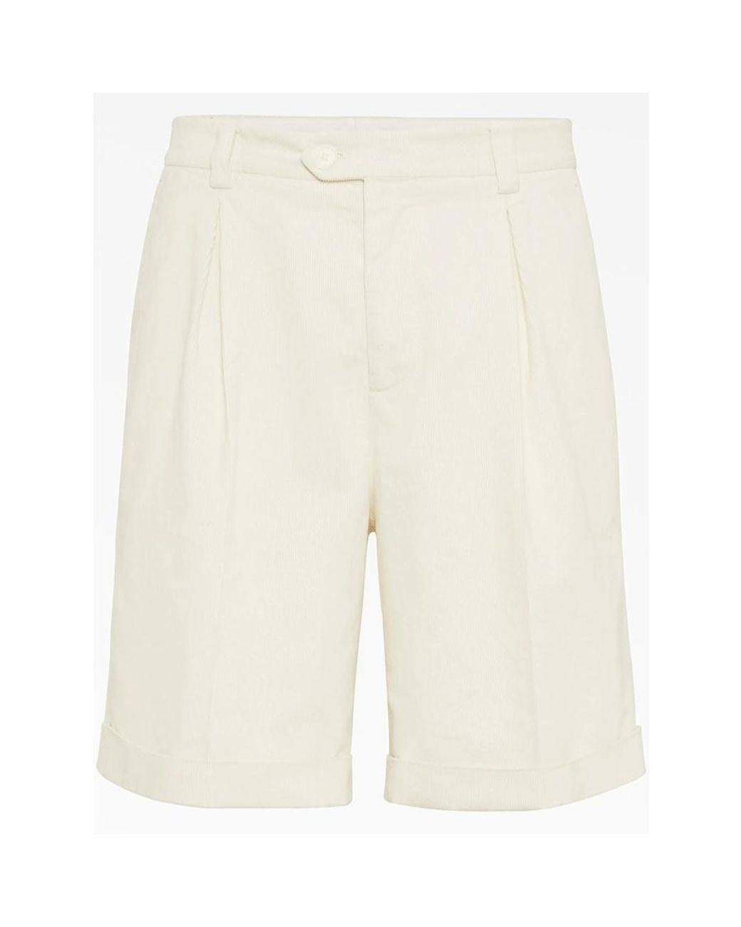 Brunello Cucinelli Natural Off Tailored Shorts, Brand Size 50 (Us for men