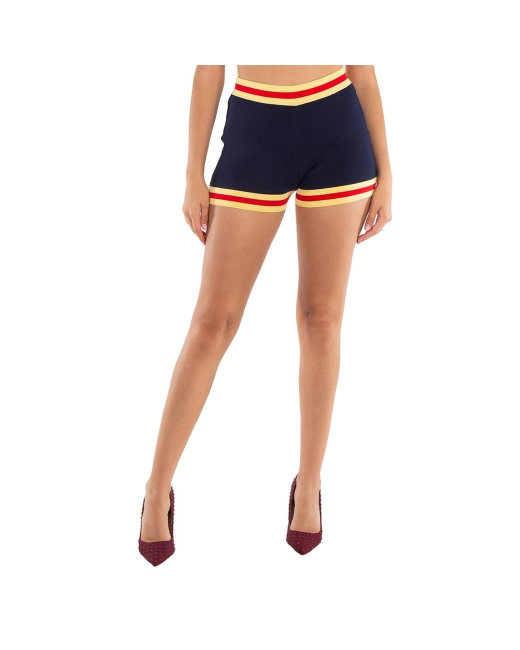 Rabanne Blue Knitted Striped Pantalon Shorts